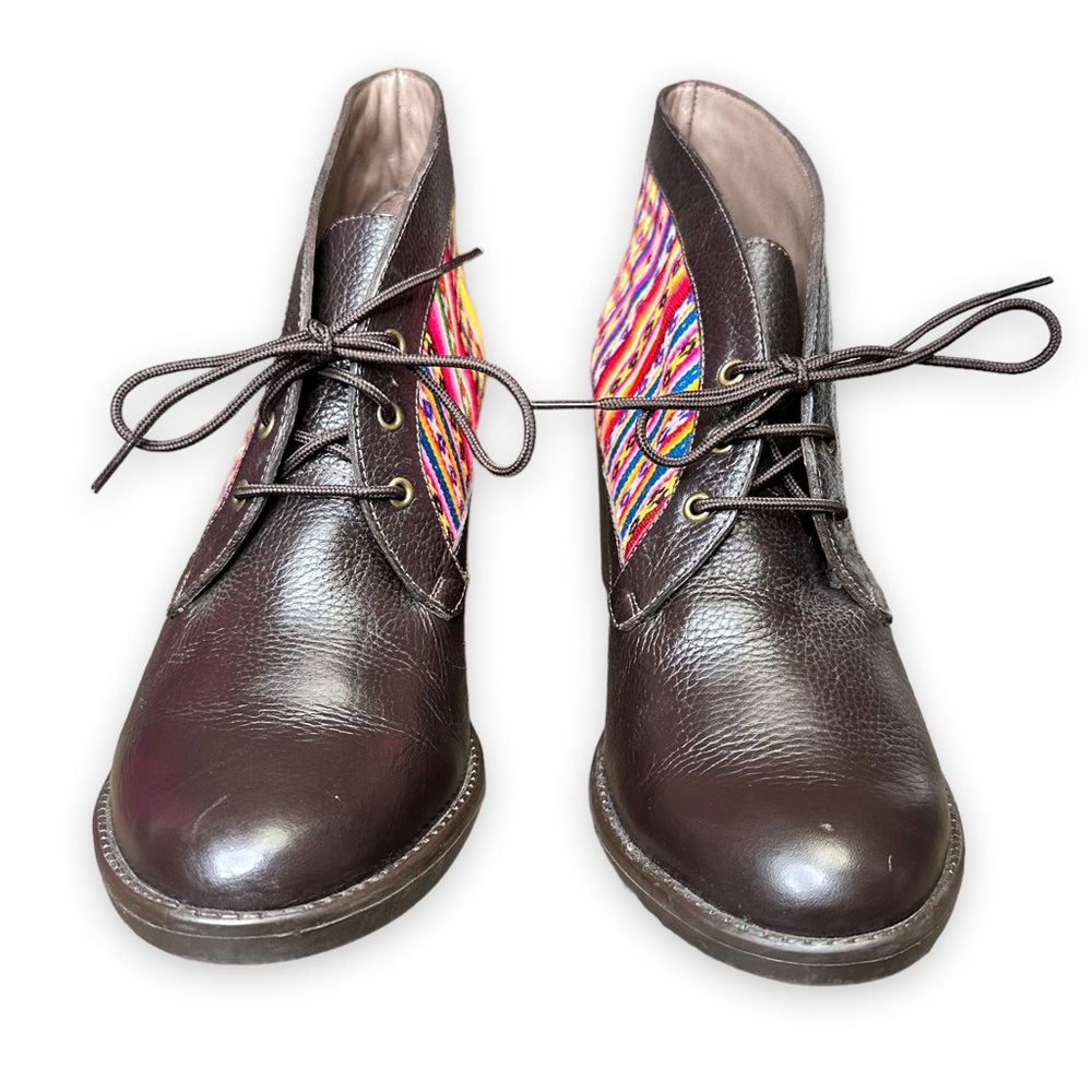 Killasumaq Mister Stenholm Dark Brown Leather Booties Serape Fabric Size EU 39 - Picture 7 of 17